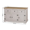 Corona Sideboard White Wax 3 Door 3 Drawer Solid Pine Dining®