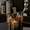 3x Pillar Candles Set LED Dance Flame Remote Dimmable Timer Flameless Tea Light