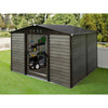 10X8ft Galvanized Metal Garden Shed Outdoor Tool Storage Shed With Base Grey