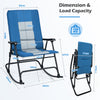 Foldable Padded Rocking Chair Oversized Garden Zero Gravity Seat with High Back