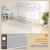 Single Top & Double Bottom Bunks with Safety Guardrail 198 x 141 x 160 cm-White