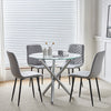 Nova Clear Round Glass Dining Table Metal Leg Dining Room Chrome Cafe Furniture