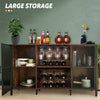 Rengue Liquor Cabinet Industrial Wine Bar Cabinet for Liquor and Glass for Home