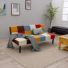 Patchwork Fabric Sofa bed Click Clack Couch Recliner Metal Frame Bed