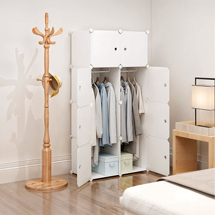 10 Cube Wardrobe Portable Interlocking Plastic Modular Closet Organiser Cabinet
