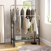 Metal Clothes Stand Rack Height Adjustable Clothing Rack with 2 Rods