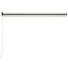 Manual Retractable Awning with LED 400x300 cm Cream