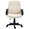 HOMCOM PU Leather Office Chair Swivel Mid-Back Computer Desk Chair, Cream