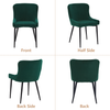 2/4/6 Pcs Dining Chairs Set Velvet Padded Seat Metal Legs Kitchen Armchair Home
