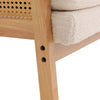 Upholstered Velvet Rattan Armchair Mid-Century Modern Wooden Frame Leisure Chair