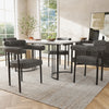 Modern Dining Chairs set of 4 Grey Faux Suede Upholstered Padded Seat Armchairs