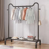 Black Metal Clothes Rail Rack Garment Stand Corner Open Wardrobe with Shelf
