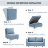Flamaker Cord Corner Sofa Suite Set Footstool 3 Seater Grey Blue Beige Chairs