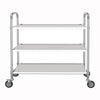 3-tier Rolling Kitchen Cart Trolley Stainless Steel Utility Catering Storage 90H