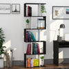 5-tier Bookcase Storage Display Shelving S Shape design Unit Black