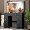 Crystal handle Dressing Table with 7Drawers Makeup Desk Vanity Table LED Mirrow