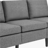 3-Seater Sofa 189CM For Living Room Fabric Upholstered Couch, Light Grey