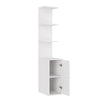 Corner Cabinet High Gloss Storage Shelves Bookcase White Floor Sideboards 160cm