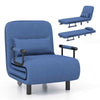 Sleeper Chair with 5-Position Adjustable Backrest & Lumbar Pillow BLue