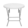 Round 80cm Folding Camping Dining Table Outdoor Garden Patio BBQ Drinks Serving