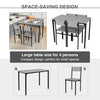 Modern Dining Table 4 Chairs Set Metal Frame Kitchen Home Bar Bistro Grey/Brown