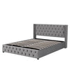 UPHOLSTERED BED VELVET OTTOMAN STORAGE LIFT BED FRAME DOUBLE KING SIZE BED FRAME