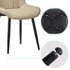 Pair of Dining Chair Faux Leather Metal Legs Cream Chair Modern Dining Room New
