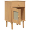 Bedside Cabinet SENJA Rattan Brown 40x35x65 Solid Wood Pine R9Z6
