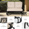 120CM 2 Seats Outdoor Swing Glider Chair Garden Patio Loveseat w/Cushions Beige