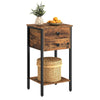 Bedside Table Side Table w/ 2 Drawers Telephone Table 35 x 28.5 x 68.5 cm