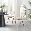 Braxton 2x Cream Boucle Fabric Black Leg Dining Chair