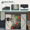 Garden Shed Pent Roof 4X8FT Metal Free Foundation Base Storage House Anthracite