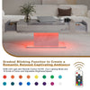 High gloss Coffee Table with RGB LED Lights Living Room Cocktail Sofa Table Grey