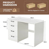 4 Drawers Computer Desk Modern Writing Desk Compact Laptop PC Table Workstation