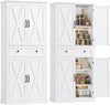 Kitchen Storage Cupboard White 181cm Sideboard Cabinet Doors Drawer Tall Unit
