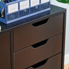 Mobile Filing 5 Drawer Pedestal Cabinet File Storage with Door Home Office Black