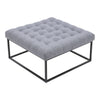 Grey Upholstered Coffee Table Sofa Side Side Chair Square Seat Footstool Stool