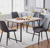 Set of 2 Grey Velvet Dining / Kitchen Chairs with Black Metal Legs 7-1-1