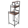 Retro Steel Frame Kitchen Storage Rack with 3 Shelves Floor Standing for Fridge