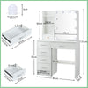 YAMISSI Bedroom Funiture Dressing Table w/LED Mirror Vanity Table Set +6 Drawers