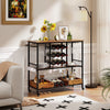 3 Tiers Bar Cart Home Serving Cart Industrial Rolling Beverage Cart on Wheels