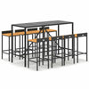 Bulliing Dining Set Bistro Furniture,for Balcony Terrace Poolside,9 Piece P6R6