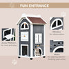 Wooden Cat House Condos Cat Cave 2 Floor Pet Shelter Outdoor Furniture