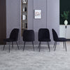 Set of 2,4,6 Velvet Suede Dining Chairs Upholstered seat Ergnomic with Metal Leg