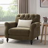 Dusk Hebden Olive Green Velvet Armchair RRP £