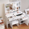 Dressing Table with Adjustable LED Light Vanity Table White Makeup Desk