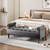 Velvet Padded Ottoman Bed End Bench Storage Armrest Stool Hallway Window Seat UK