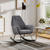 Frosted Velvet Upholstered Rocking Chair Home Office Relaxing Glider Armchairs