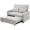 2 Seater Sofa Bed with Adjustable Backrest & Convertible Pull Out Bed Light Grey