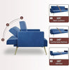 ELEGANT Blue Velvet Sofa Bed Modern 3 Seater Click Clack Luxury Sofas Settee